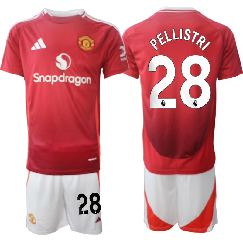 Men 2024-2025 Club Manchester United home Red 28 Soccer Jersey